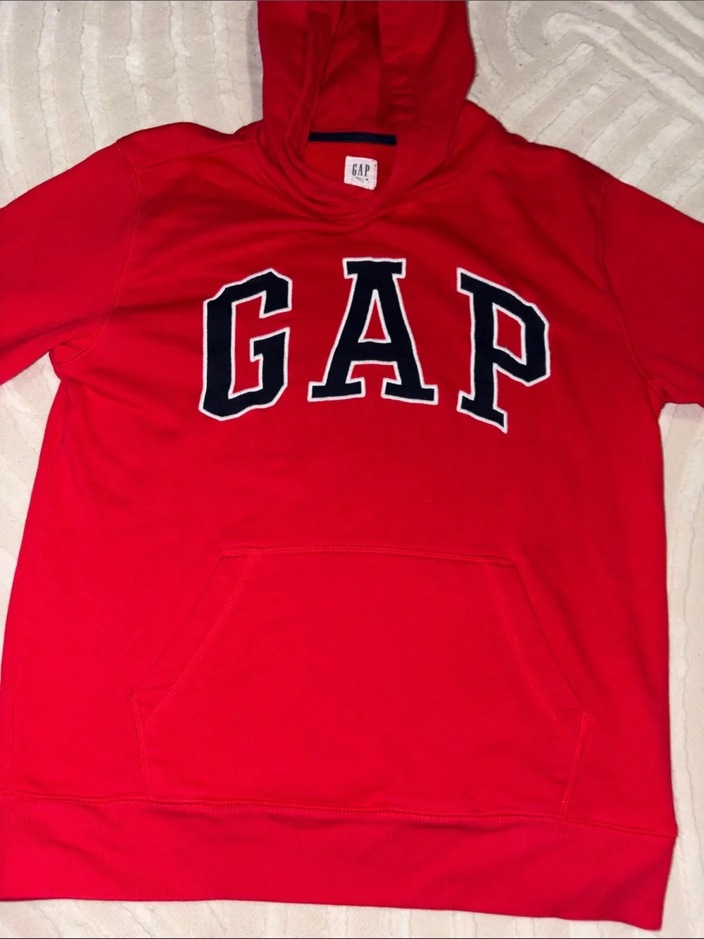 GAP Red Pullover Hoodie with Navy White Logo
